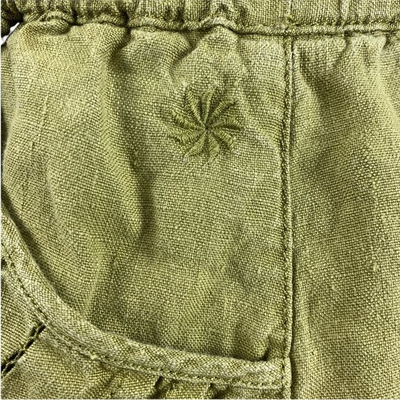 Athleta 0 Skirt Linen Camo Army Green Ruffle Knee Length XS - Picture 4 of 8